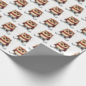 Wasserfarbeneier Skifahren auf Schnee Geschenkpapier (Ecke)