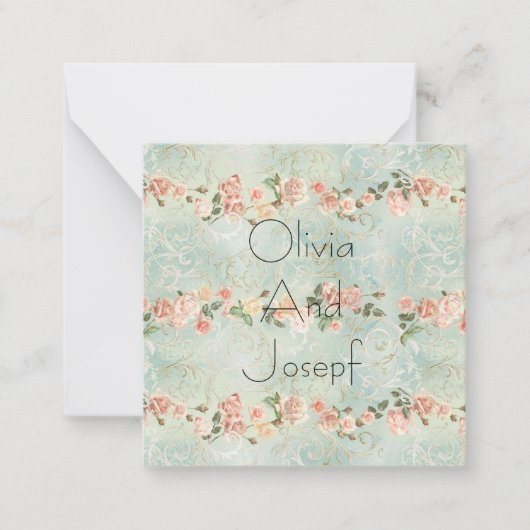 Wasserfarbeneinladung, weiße Rose Mitteilungskarte (Vorderseite)