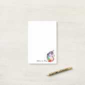 Wasserfarbeneintöne mit Regenbogenhaar Post-it Klebezettel (Auf Schreibtisch)