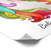 Wasserfarbeneintöne mit Regenbogenhaar Poster (Ecke)