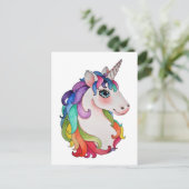 Wasserfarbeneintöne mit Regenbogenhaar Postkarte (Stehend Vorderseite)