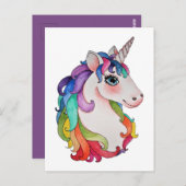 Wasserfarbeneintöne mit Regenbogenhaar Postkarte (Vorne/Hinten)