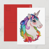 Wasserfarbeneintöne mit Regenbogenhaar Postkarte (Vorne/Hinten)