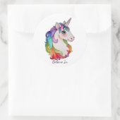 Wasserfarbeneintöne mit Regenbogenhaar Runder Aufkleber (Tasche)