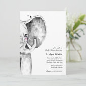 WasserfarbenElefant | Einladung zur Babydusche (Stehend Vorderseite)