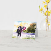 Wasserfarbenelefant individuell anpassbar karte (Gelbe Blume)