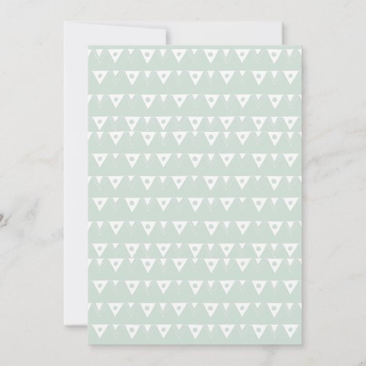 WasserfarbenElefant Minze Grüne Blüte 1. Geburtsta Einladung (Rückseite)