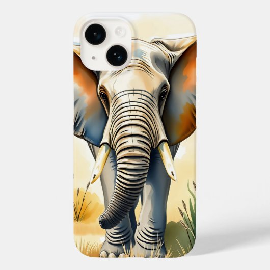 WasserfarbenElefant Nah Case-Mate iPhone Hülle (Rückseite)