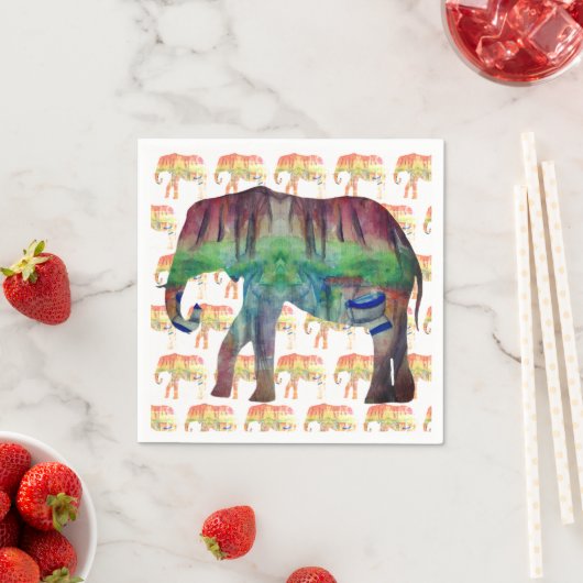 WasserfarbenElefanten Serviette (Beispiel)