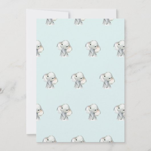 Wasserfarbenelefone-Geburtstagsparty (Rückseite)