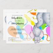 Wasserfarbenelemente, Balloons Unisex Kinderdusche Einladung (Vorne/Hinten)