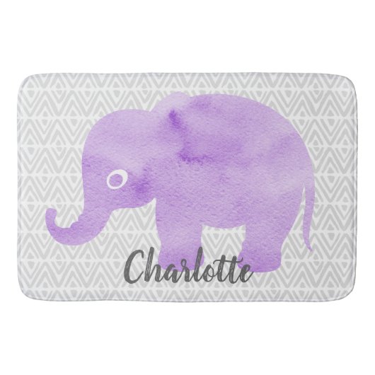 WasserfarbenElephant Shibori Primitive Zickzack Badematte (Vorderseite)