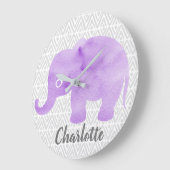 WasserfarbenElephant Shibori Primitive Zickzack Große Wanduhr (Winkel)