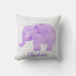 WasserfarbenElephant Shibori Primitive Zickzack Kissen