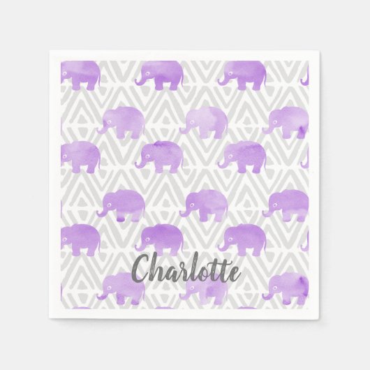 WasserfarbenElephant Shibori Primitive Zickzack Serviette (Vorderseite)