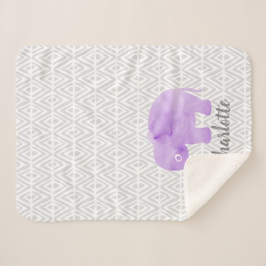 WasserfarbenElephant Shibori Primitive Zickzack Sherpadecke (Vorderseite (Horizontal))