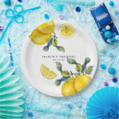 Wasserfarbenemon-Hochzeit Pappteller (Party)