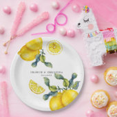 Wasserfarbenemon-Hochzeit Pappteller (Party)