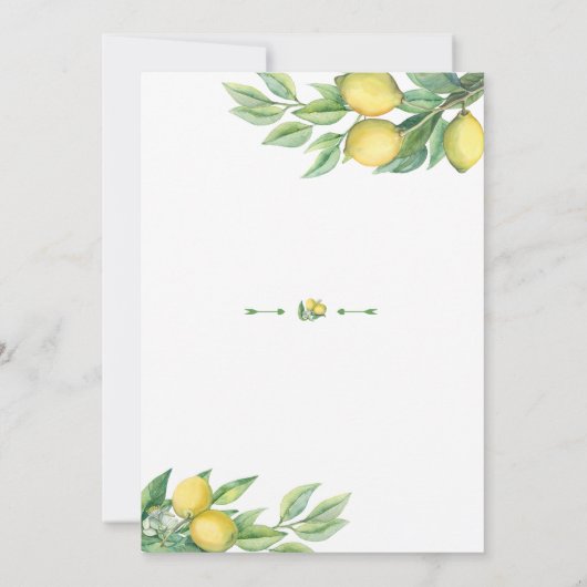 Wasserfarbenemon Tropical Handschrift Hochzeit Einladung (Rückseite)