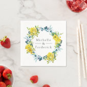 Wasserfarbenemon und türkisfarbene Hochzeit Serviette (Beispiel)