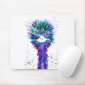 Wasserfarbenemu Tier niedlicher, farbiger lila Mousepad (Mit Mouse)