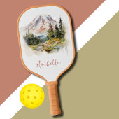 Wasserfarbenen Berg Landschaftlich Landschaft Pers Pickleball Schläger