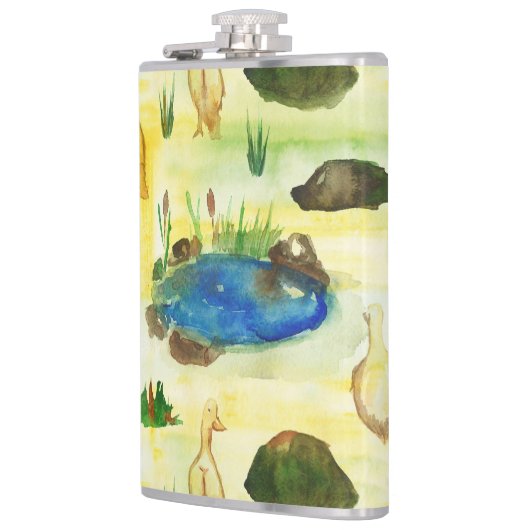 Wasserfarbenente Flachmann (Links)