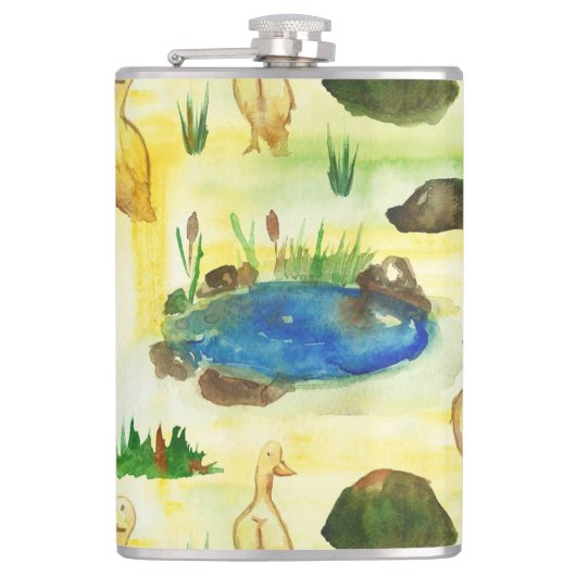 Wasserfarbenente Flachmann (Vorderseite)