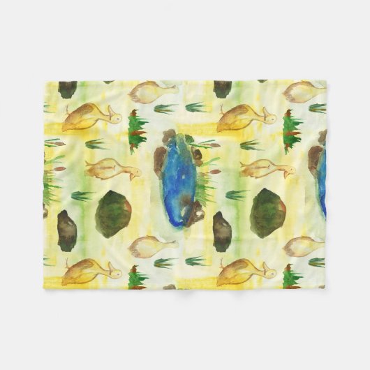 Wasserfarbenente Fleecedecke (Vorderseite (Horizontal))