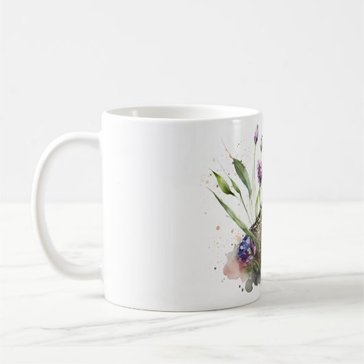 Wasserfarbenente in Blume Kaffeetasse (Links)