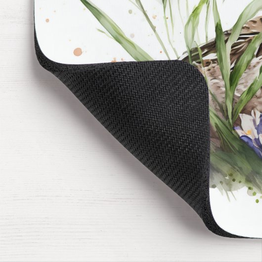 Wasserfarbenente in Blume Mousepad (Ecke)
