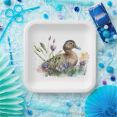 Wasserfarbenente in Blume Pappteller (Party)