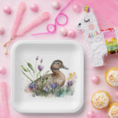 Wasserfarbenente in Blume Pappteller (Party)