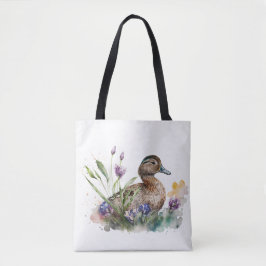 Wasserfarbenente in Blume Tasche
