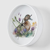 Wasserfarbenente in Blume Uhr (Winkel)