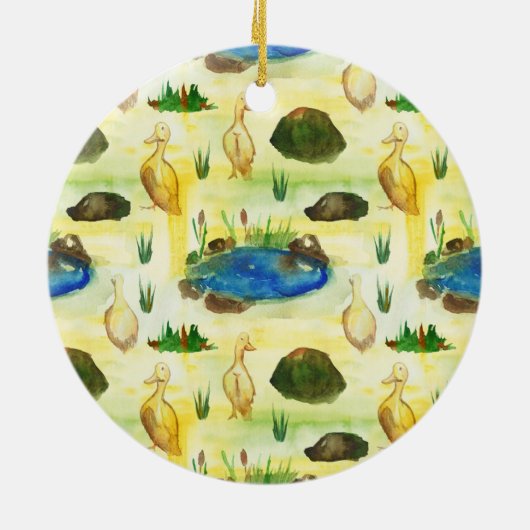 Wasserfarbenente Keramik Ornament (Hinten)
