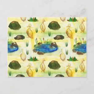 Wasserfarbenente Postkarte