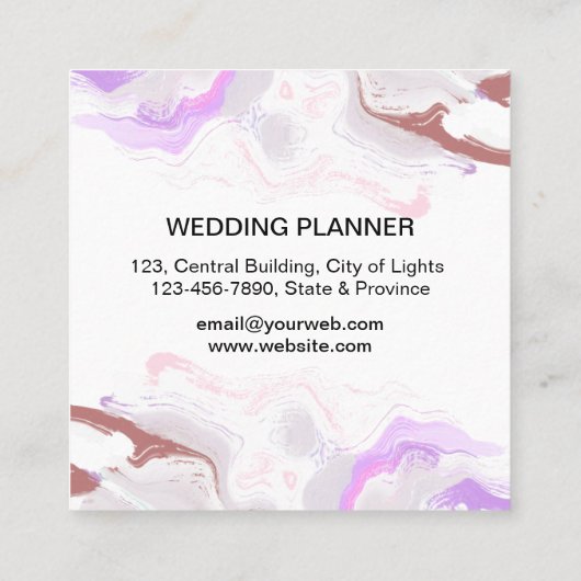 Wasserfarbener abstrakter Spritzer Pinsel Minimal  Quadratische Visitenkarte (Rückseite)