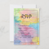 Wasserfarbener Abstrakter Whimsikfarbener Spaß RSVP Karte (Vorderseite)