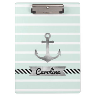 Wasserfarbener Anker mit Pfefferstreifen Klemmbrett