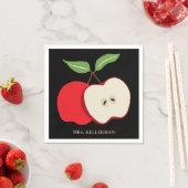 Wasserfarbener Apple: Lehrername hinzufügen Serviette (Beispiel)