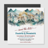 Wasserfarbener Aquamariner Berg Speichern Sie das  Magnetkarte (Vorne/Hinten)