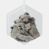 Wasserfarbener Bär Schlemmerparadies Ornament Aus Glas (Vorderseite)