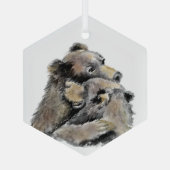 Wasserfarbener Bär Schlemmerparadies Ornament Aus Glas (Rückseite)