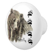 Wasserfarbener Bär Wilhelm Tell Keramikknauf (Rechts)