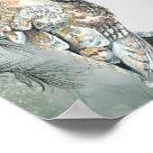 Wasserfarbener Barn Bwl Bird Nature Poster (Ecke)