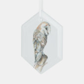 Wasserfarbener Barn Bwl Vogel Natur Ornament Aus Glas (Vorderseite Links)