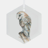 Wasserfarbener Barn Bwl Vogel Natur Ornament Aus Glas (Rückseite)