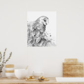 Wasserfarbener Barn Bwl Vogel Natur Poster (Küche)
