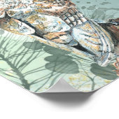 Wasserfarbener Barn Bwl Vogel Natur Poster (Ecke)